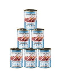 SUPER RAFISUPER RAFI Nassfutter mit Lammfleisch und Putenherzen für adulte Hunde getreidefrei 6x400 g z jagnięciną i sercami indyka 6x400 g mokra karma dla psa