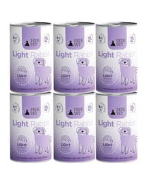 PAKA ZWIERZAKA PEPE Vet Light Rabbit Nassfutter mit Kaninchen für adulte Hunde zur Unterstützung der Gewichtsreduktion 6x400 g