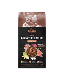 BOSCH Meat Menue Trockenfutter mit Truthahn und Huhn getreidefrei für adulte Hunde 12 kg