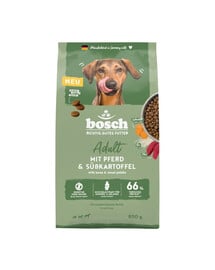 BOSCH Trockenfutter mit Pferd und Süßkartoffel ohne Weizen für adulte Hunde 800g