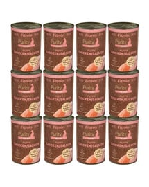 FITMIN Purity Puppy Chicken with Salmon Nassfutter Huhn mit Lachs für Welpen getreidefrei 12x400g
