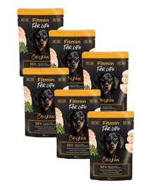 FITMIN For Life Dog Adult Chicken Nassfutter Huhn mit Kräutern in Soße 6x85g