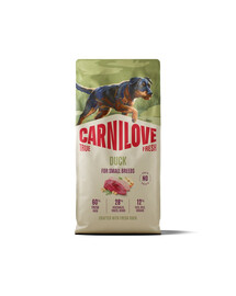 CARNILOVE True Fresh Trockenfutter mit Ente für adulte Hunde kleiner Rassen getreidefrei 1,5 kg
