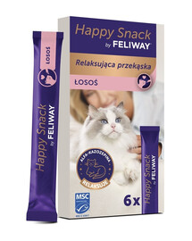 FELIWAY Happy Snack Salmon entspannender Snack mit Lachs für alle Katzen cremig 6x15 g