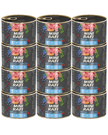 RAFI Mini Nassfutter mit Lammfleisch für adulte kleine Hunde getreidefrei 12x185g
