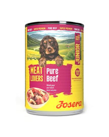 JOSERA Meat Lovers Junior Pure Beef Nassfutter mit Rind für Welpen getreidefrei 400 g