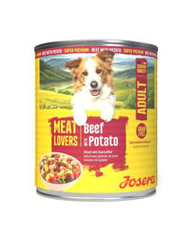 JOSERA Meat Lovers Menu Beef with Potato Nassfutter mit Rind und Kartoffeln für adulte Hunde getreidefrei 800g