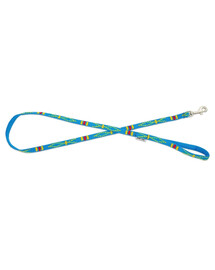 Smycz dla psa z etnicznym wzorem 10mm/120cm błękitna