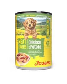 JOSERA Meat Lovers Junior Chicken and Potato Nassfutter mit Huhn und Kartoffeln für Welpen getreidefrei 400 g