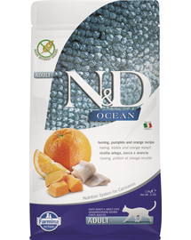 FARMINA N&D Ocean Katze Kabeljau, Dinkel, Hafer & Orange Adult 1,5 kg