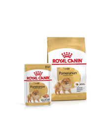 ROYAL CANIN Trockenfutter Pomeranian Adult 1.5 kg + Nassfutter Pomeranian Adult 12x85g