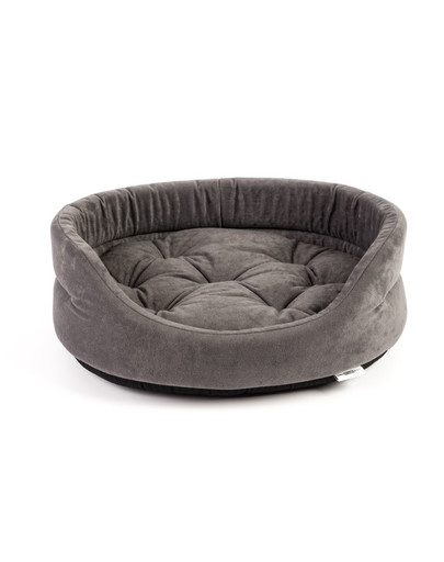 FERA ovales Hundebett mit Kissen 66x55x17 cm grau