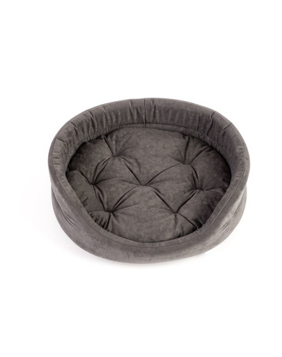 FERA ovales Hundebett mit Kissen 75x62x22 cm grau