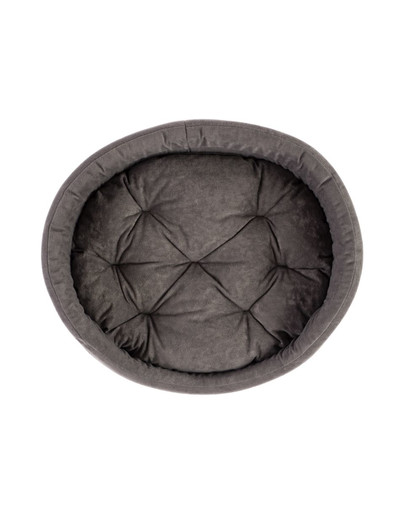 FERA ovales Hundebett mit Kissen 61x51x16 cm grau