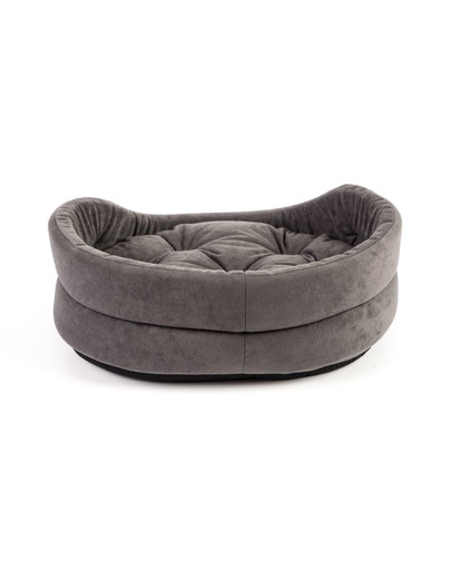 FERA ovales Hundebett mit Kissen 66x55x17 cm grau