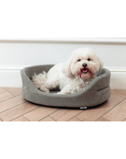 FERA Hundebett oval grau L 66x55x17 cm