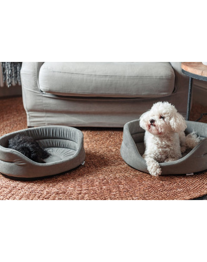 FERA Hundebett oval grau L 66x55x17 cm