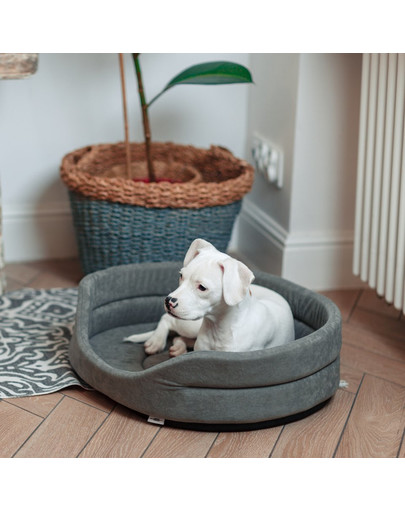 FERA Hundebett oval grau XL 75x62x22 cm