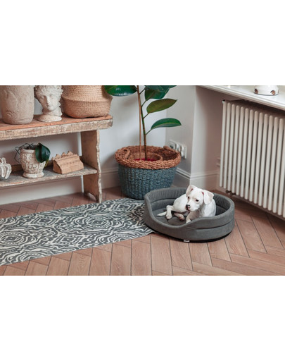 FERA Hundebett oval grau XL 75x62x22 cm