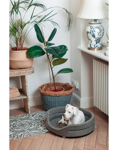 FERA Hundebett oval grau XL 75x62x22 cm