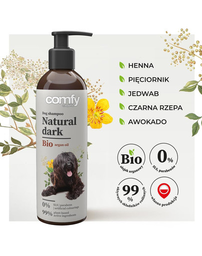 COMFY Natural Dark 250 ml Shampoo zur Verbesserung der dunklen Fellfarbe