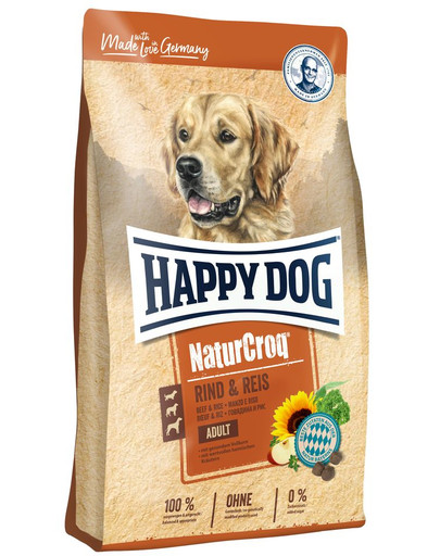 HAPPY DOG NaturCroq Trockenfutter mit Rind & Reis für adulte Hunde 4 kg