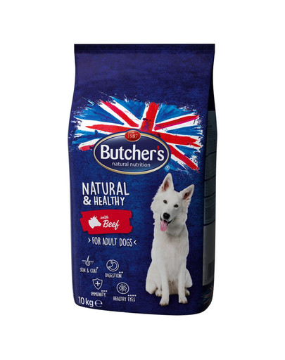 BUTCHER'S Natural&Healthy Trockenfutter mit Rindfleisch für adulte Hunde 10 kg