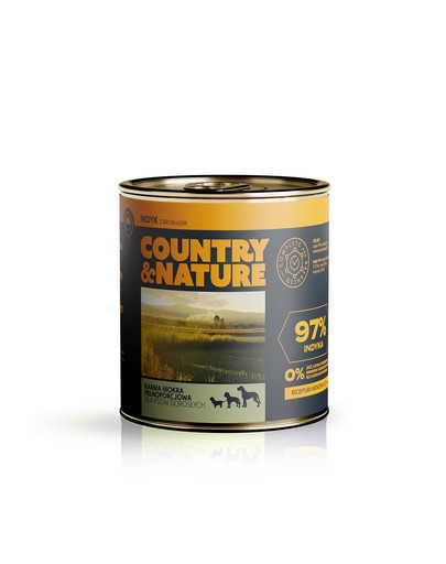 COUNTRY&NATURE Getreidefreies Nassfutter Truthahn mit Broccoli 850g
