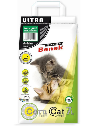 BENEK Super Corn Cat Ultra Maisgrieß Frisches Gras 7 l