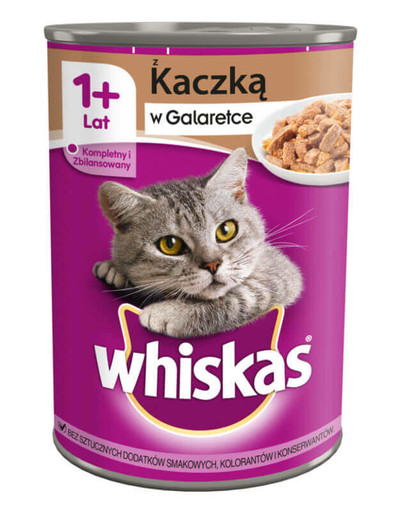 WHISKAS Adult 400g: Nassfutter für adulte Katzen mit Ente in Gelee
