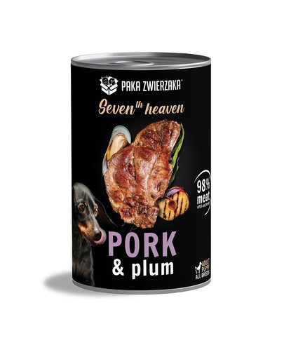 PAKA ZWIERZAKA Seventh Heaven Nassfutter mit Schweinefleisch und Pflaume getreidefrei für alle Hunde 400 g