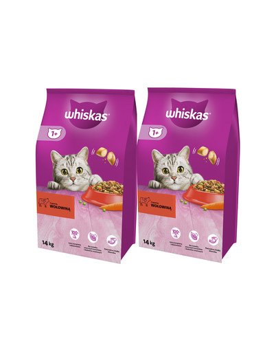 WHISKAS Adult Rind und Karotte 2x14kg