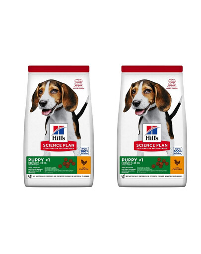 HILL'S Science Plan Canine Puppy Medium Chicken mittelgroße Rassen mit Huhn 36 kg (2x18 kg)