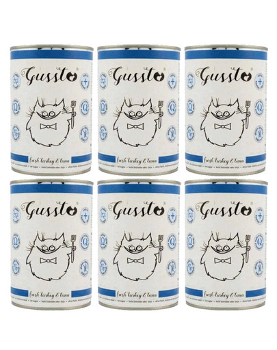 GUSSTO Cat Fresh Turkey&Tuna FRISCHES TRUTHAHN UND THUNFISCH 6x400 g
