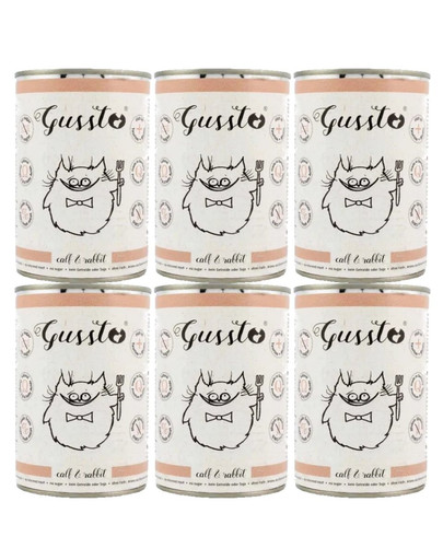 GUSSTO Cat Fresh Calf & Rabbi 6x400 g