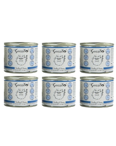 GUSSTO Cat Fresh Turkey&Tuna FRISCHES TRUTHAHN UND THUNFISCH 6x200 g