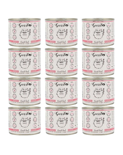 GUSSTO Cat Fresh Beef 12x200 g