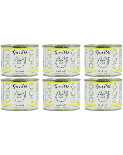 GUSSTO Cat Fresh Calf frisches Kalb 200 g  x 6