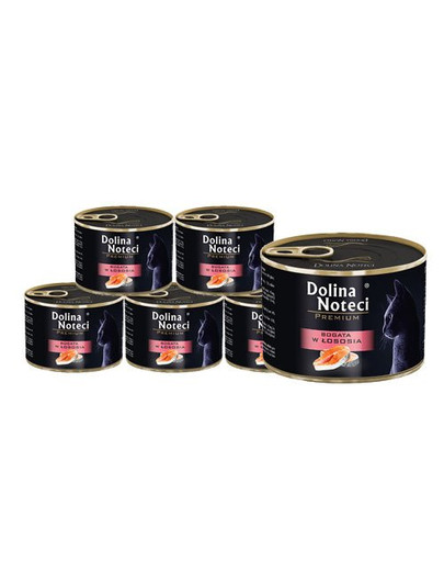 DOLINA NOTECI Premium Lachsreich für ausgewachsene Katzen 12x185 g