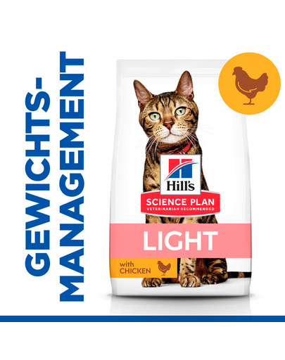 HILL'S Science Plan Feline Adult Light Chicken 10 kg für kastrierte Katzen Huhn