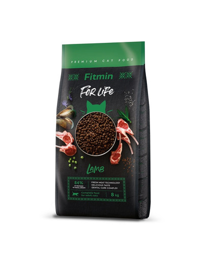 FITMIN Cat For Life Adult Lamb 8 kg für ausgewachsene Katzen mit Lammfleisch