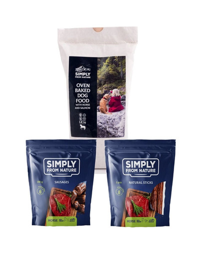SIMPLY FROM NATURE Ofengebackenes Pferde- & Lachsfutter 1,2 kg + natürliche Pferde- & Lachs-Leckerbissen