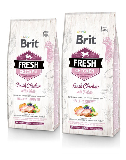 BRIT Fresh chicken with potato puppy healthy growth 24 kg (2 x 12 kg)
