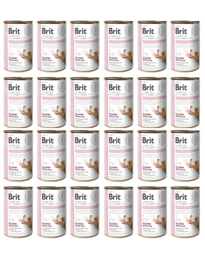 BRIT Veterinary Diet Hypoallergenic Salmon&Pea Allergikerfutter für Hunde 24x400g