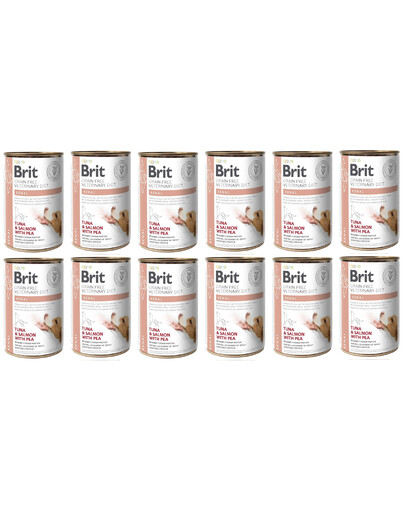 BRIT Veterinary Diet Renal Tuna&Salmon&Pea Nierenfutter für Hunde 12x400g