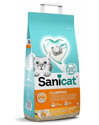 SANICAT Clumping Vainille-Mandarine 8L Bentonit-Katzenstreu