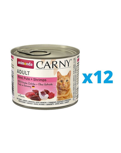 ANIMONDA Carny Adult Rind, Pute + Shrimps 12 x 200 g