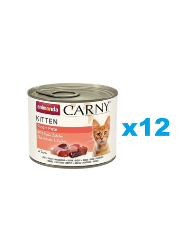 ANIMONDA Carny Kitten Nassfutter mit Rind und Pute getreidefrei 12x200 g