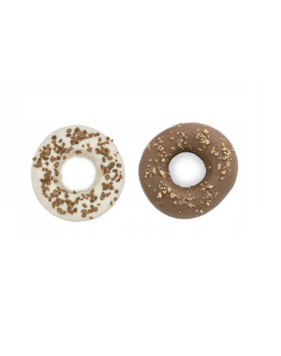 LOLO PETS Donuts mit Vanille- und Schokoladen-Haselnussgeschmack für Hunde 2 Stück. 120 g