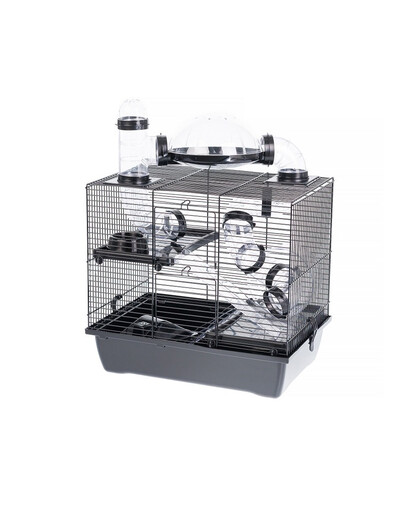 INTERZOO Rocky + Terrace Hamsterkäfig 42 cm schwarz
